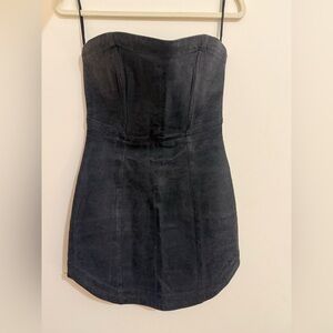 Forever 21 Strapless Black Suede Mini Dress